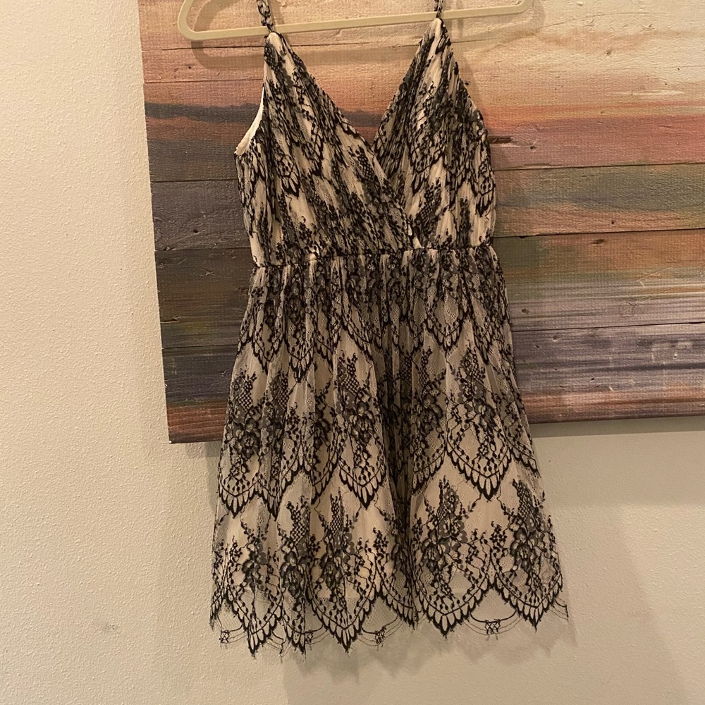 Alice and oliva Black and cream  lace dress